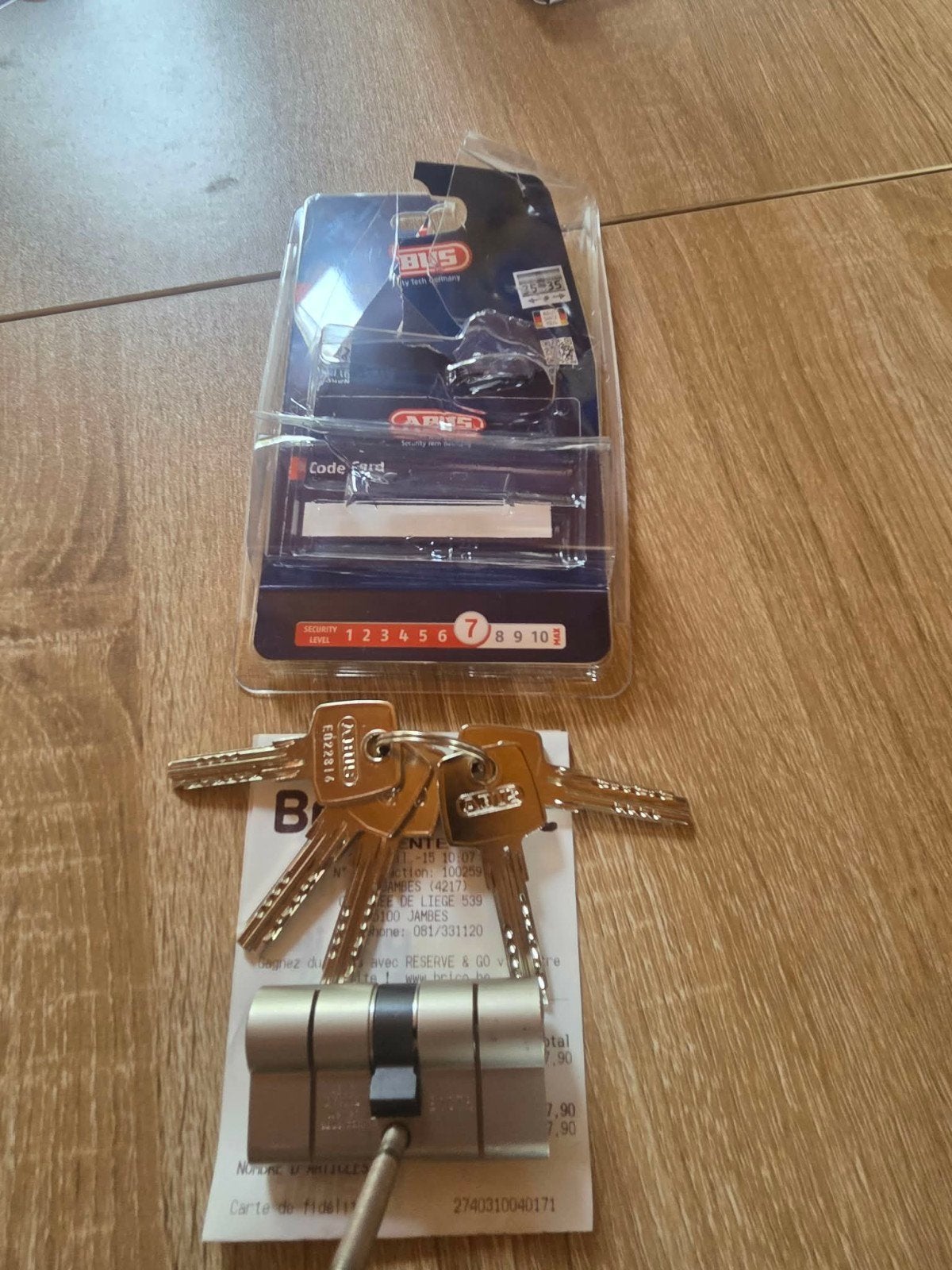 Cylindre Abus niveau 7 avec 5 clefs, Enlèvement, Neuf, Clé