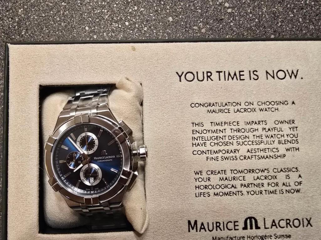 Maurice Lacroix Aikon horloge zgan, Handtassen en Accessoires, Horloges | Heren, Verzenden, Zo goed als nieuw, Polshorloge