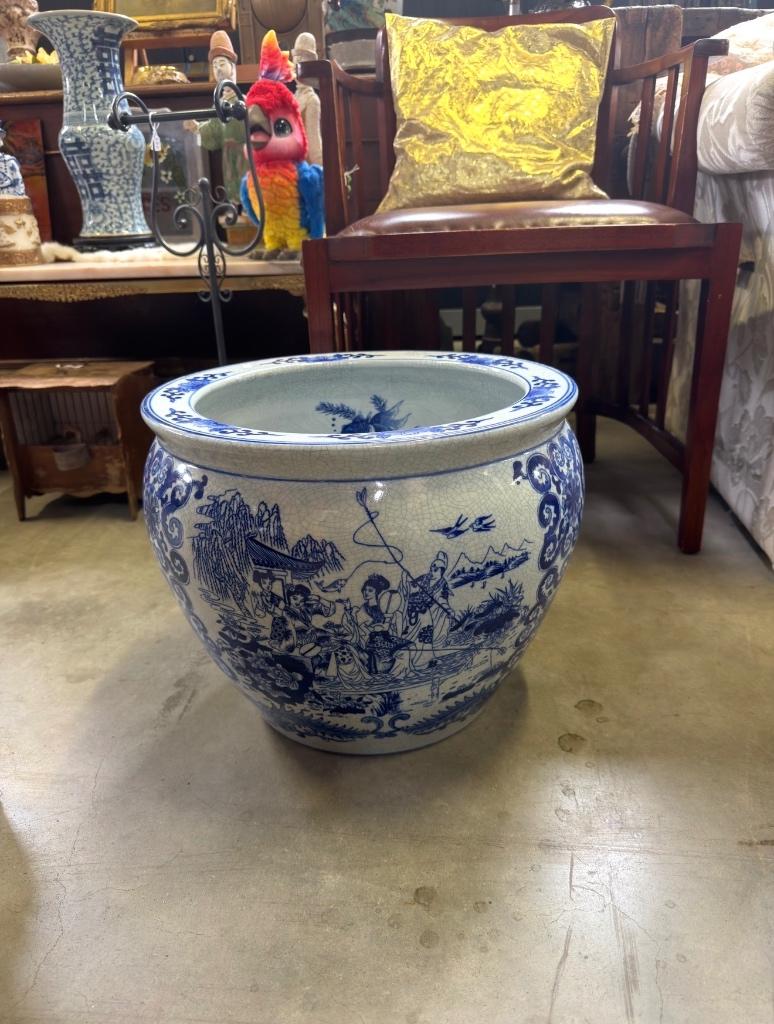 Grote Delfts Blauwe Jardinière – Antiek Cachepot, Antiek en Kunst, Ophalen