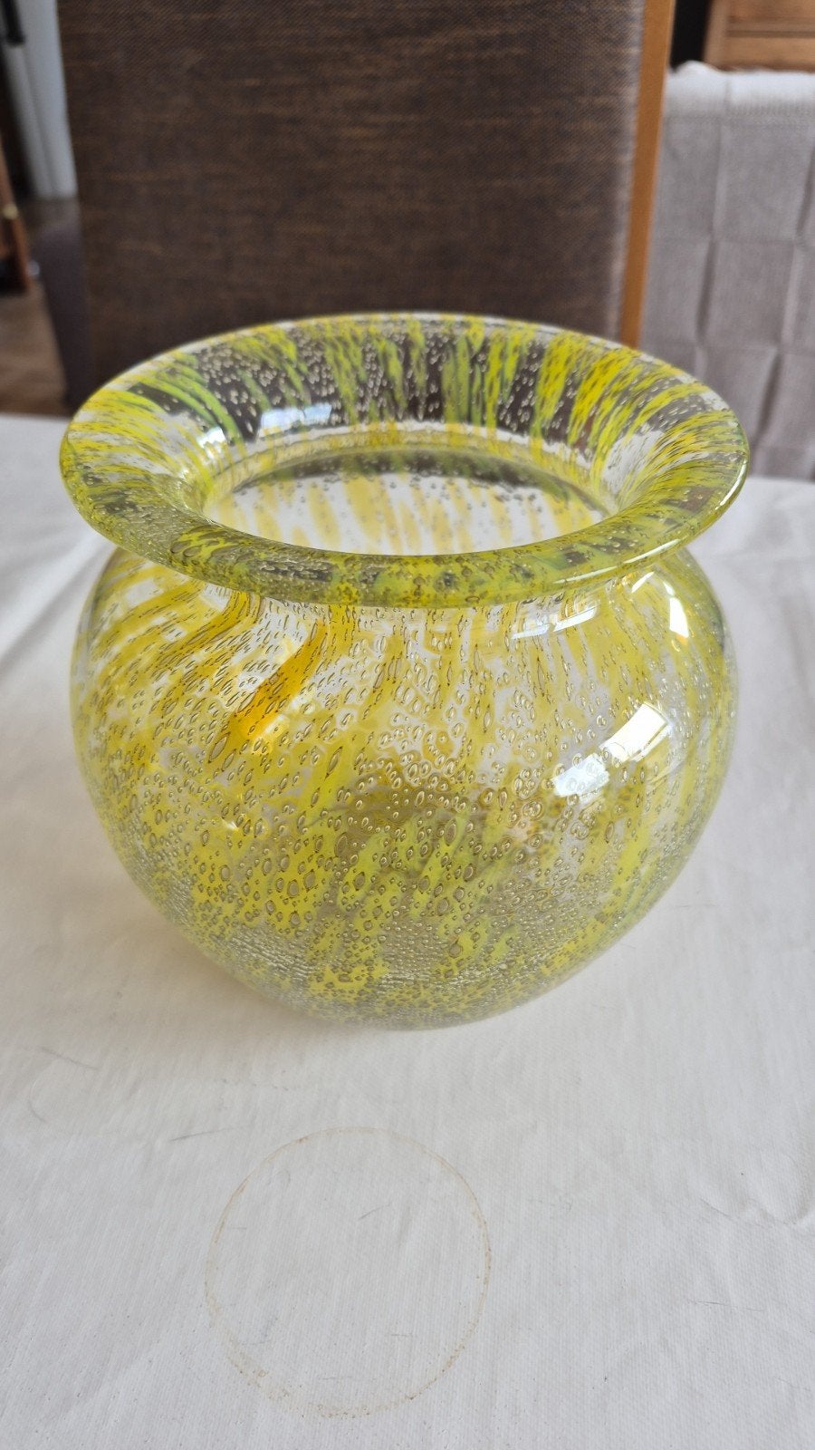 murano geel met bubbels, Huis en Inrichting, Ophalen, Zo goed als nieuw