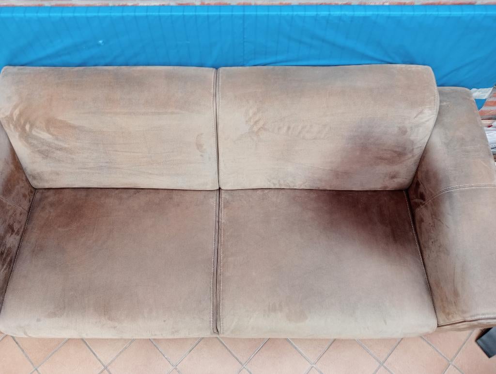 Salonzetel, lederlook, bruin, Huis en Inrichting, Ophalen, Gebruikt, Bruin, Overige typen