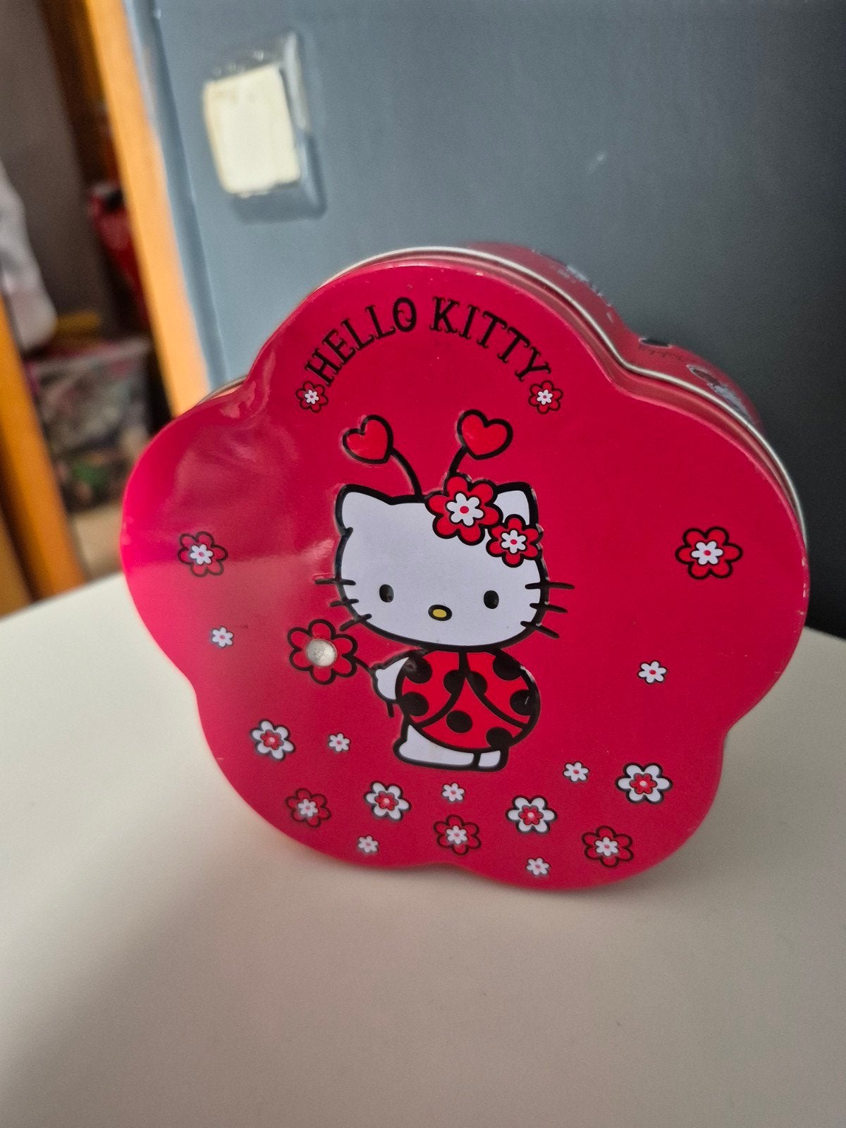 hello kitty vintage doosje 1976 goede staat 13cm, Ophalen of Verzenden