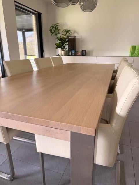Eiken eettafel, Huis en Inrichting, Tafels | Eettafels, Ophalen, 100 tot 150 cm, Eikenhout, 200 cm of meer
