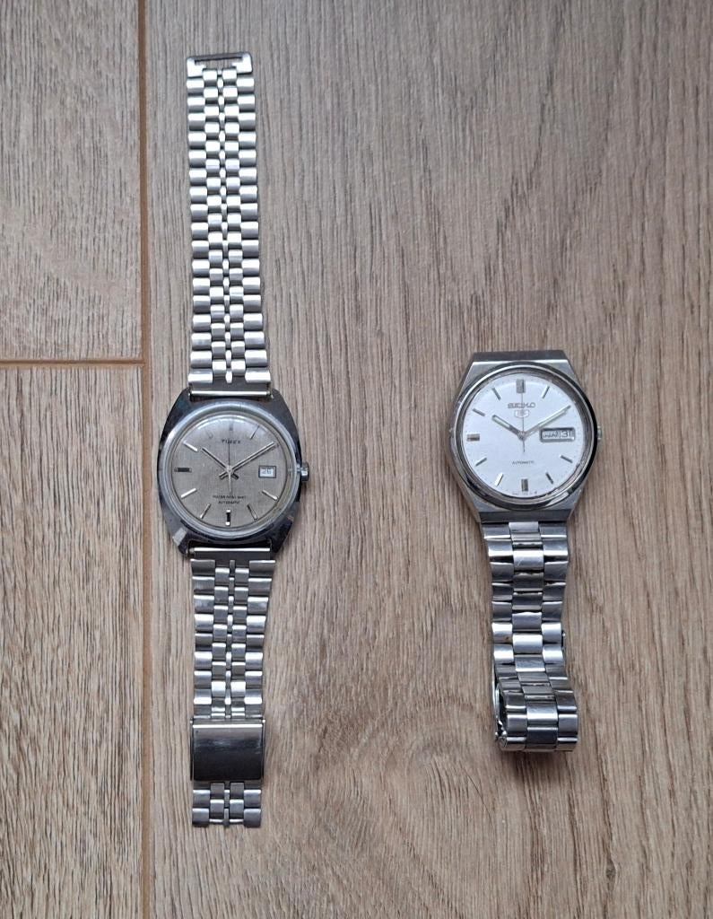 Antieke horloge van Timex en Seiko, Gebruikt, Staal, Polshorloge, Ophalen of Verzenden