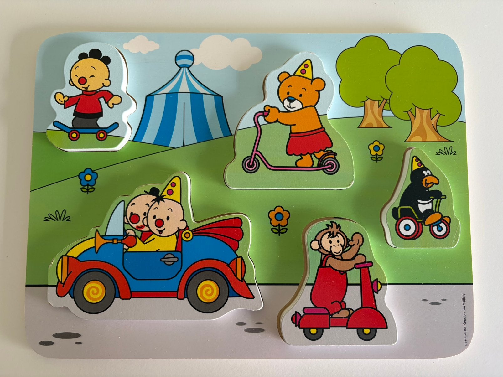 BUMBA Houten Inlegpuzzel Voertuigen, Kinderen en Baby's, Speelgoed | Kinderpuzzels, Ophalen, Zo goed als nieuw