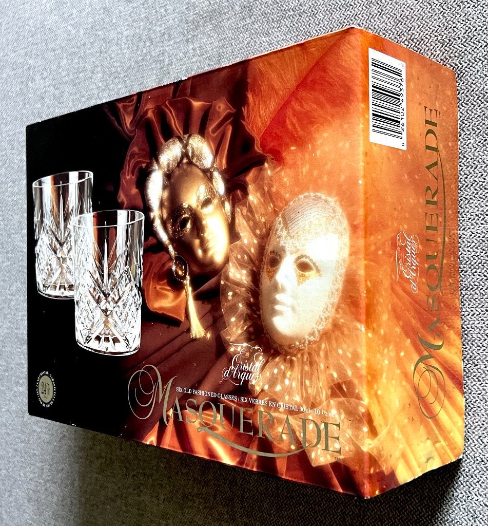 MASQUERADE BOX - 6 Glazen "CRISTAL D'ARQUES” // NIEUW, Huis en Inrichting, Keuken | Servies, Nieuw, Glas of Glazen, Overige stijlen