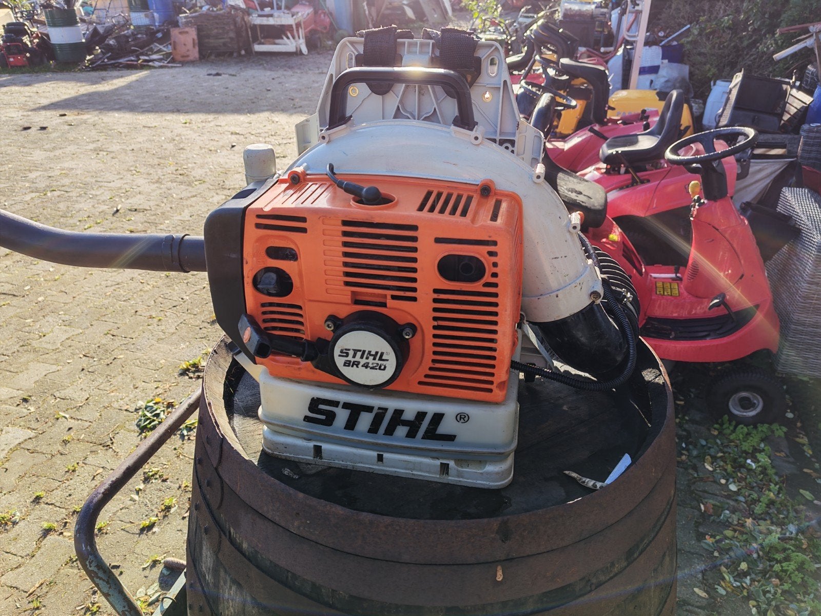 souffleur STIHL br420 2001, Tuin en Terras, Ophalen, Ruggedragen, Zo goed als nieuw, Stihl