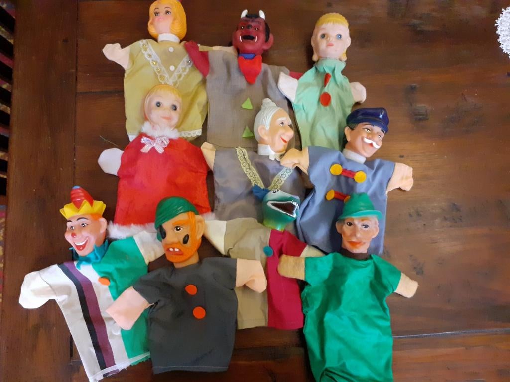 Retro handpoppen poppenkastpoppen ( D ), Verzamelen, Ophalen of Verzenden