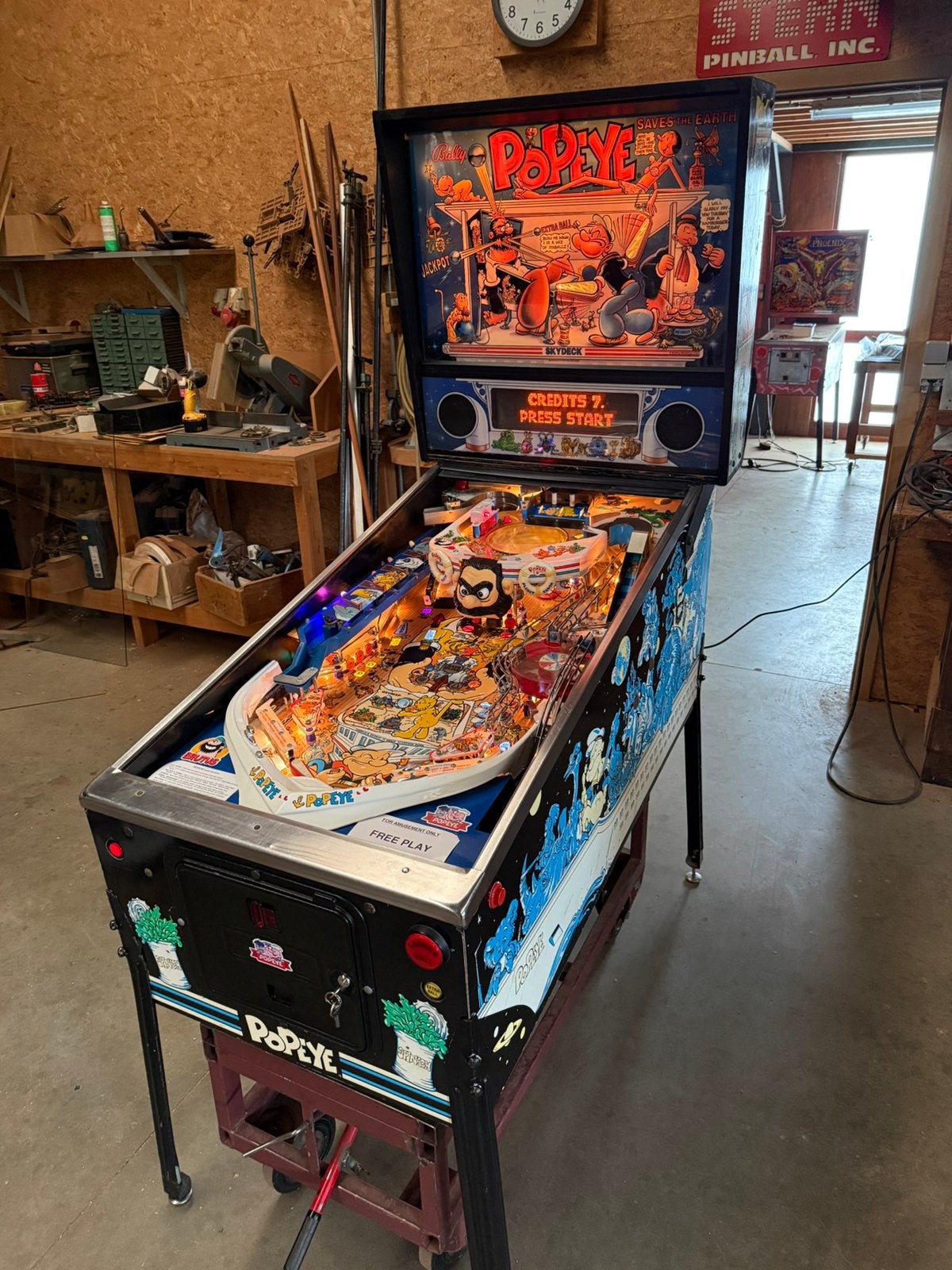 Flipperkast Williams Popeye, Collections, Flipper (jeu), Williams, Enlèvement, Imprimante matricielle