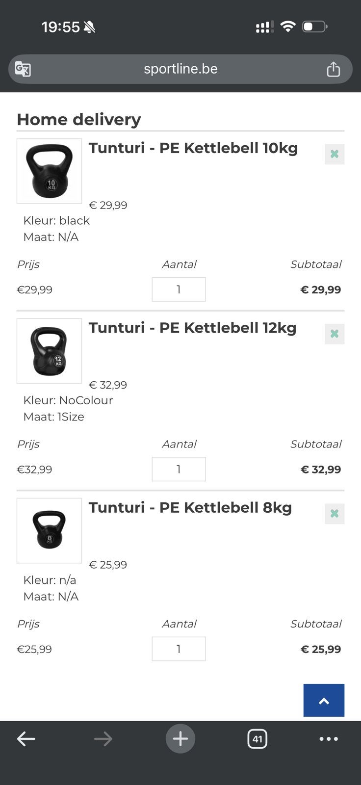 Kettlebell 10 en 12kg, Sport en Fitness, Ophalen, Nieuw, Armen, Kettlebell