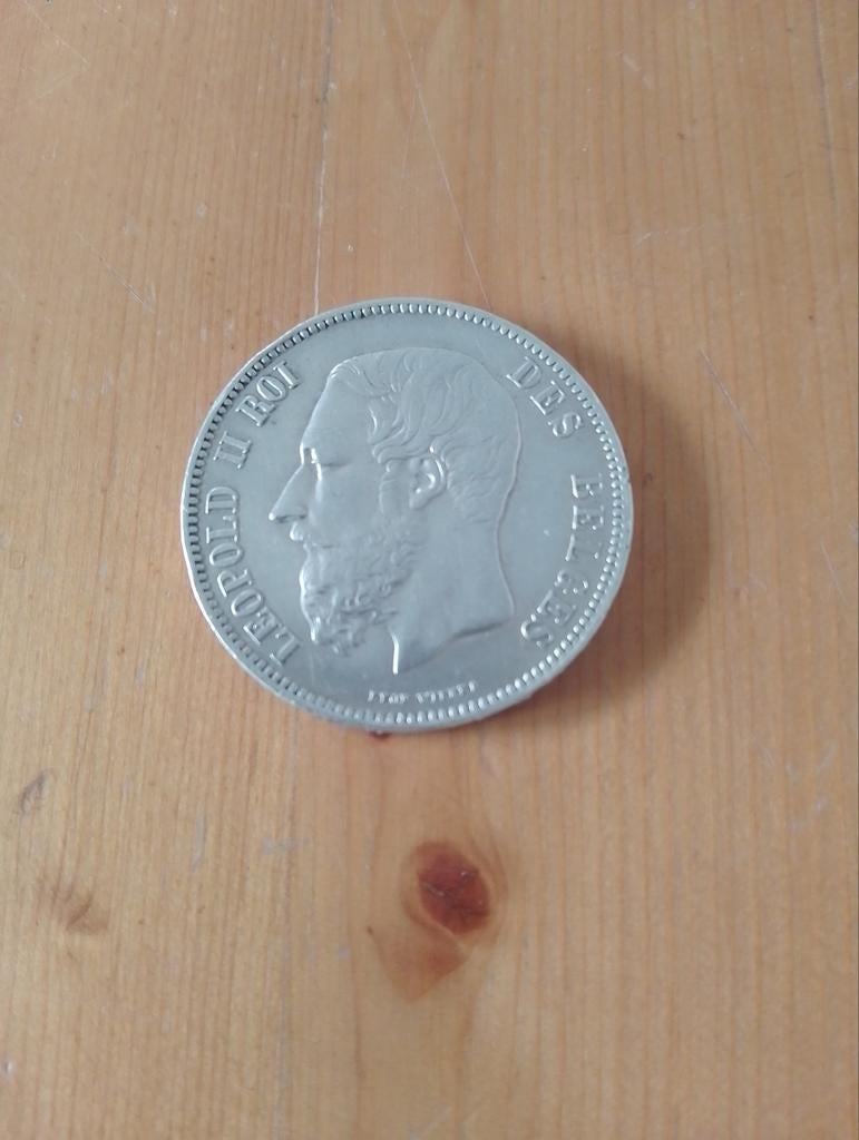 Leopold II - 5 F (1869), Postzegels en Munten, Munten | België, Ophalen of Verzenden