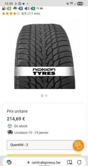 Pneus Nokian Tyres Hiver 275/60/R20 – Excellent État 8mm, Autos : Pièces & Accessoires, Pneus & Jantes, Neuf, Pneus hiver, Pneu(s)