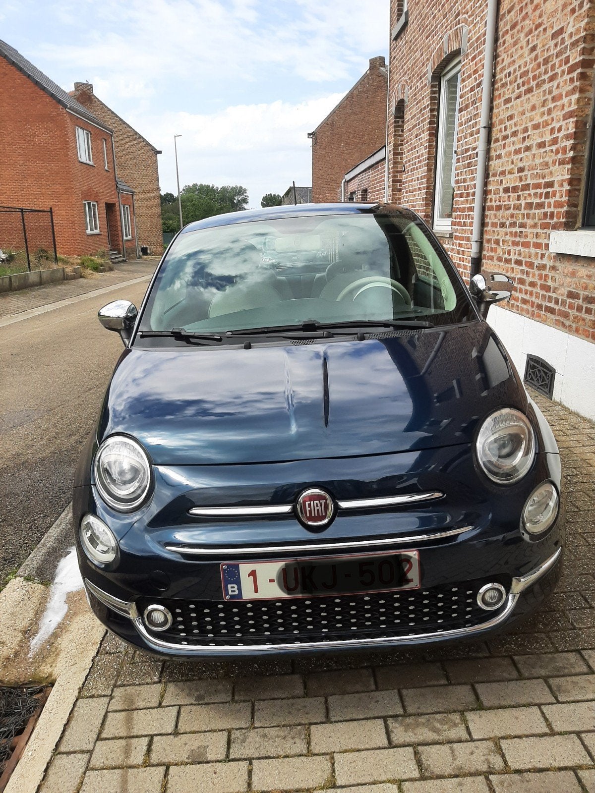 FIAT 500 LOUNGE blauw metaal, Auto's, Blauw, Particulier, Blauw, Te koop
