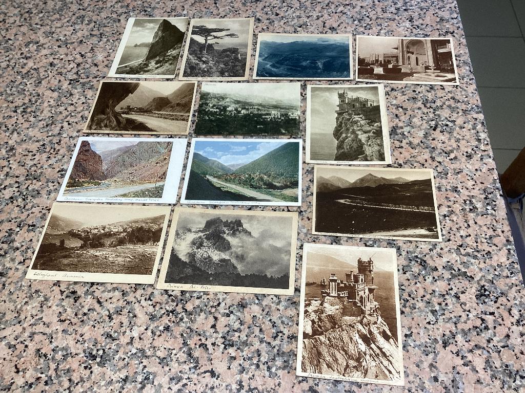 Lot de 13 cartes postales russes anciennes. Caucase, Crimée, Enlèvement ou Envoi, 1940 à 1960, Non affranchie, Hors Europe