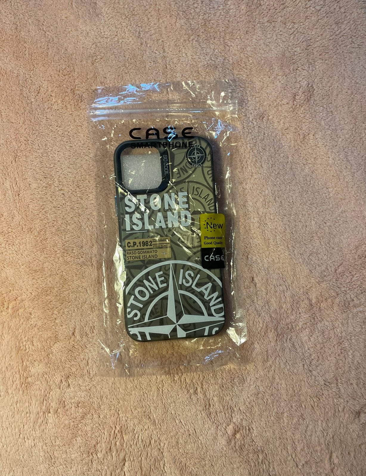Stone Island gsm hoesje Iphone 12/12Pro, Zwart, Nieuw, Ophalen of Verzenden, IPhone 12