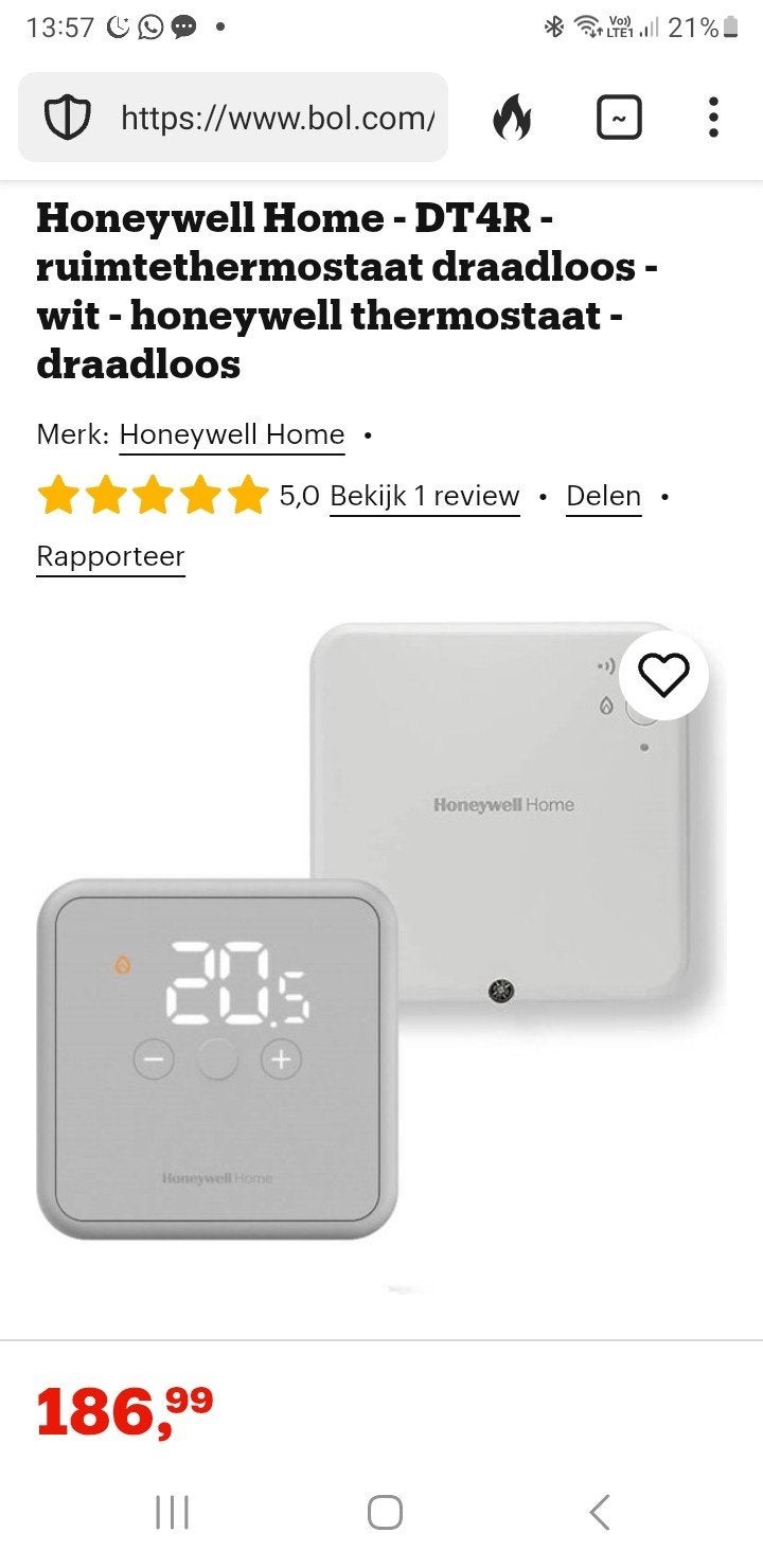 Honeywell Home DT4R thermostaat draadloos, Ophalen of Verzenden
