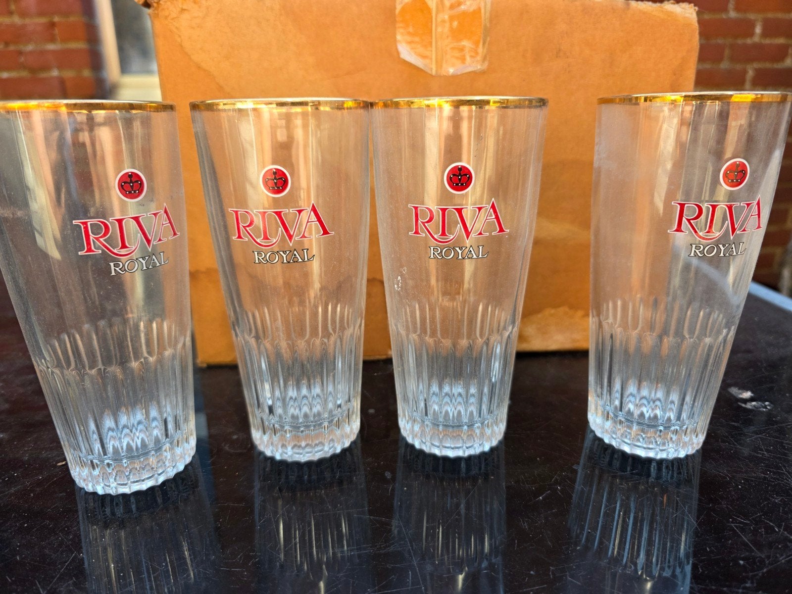Vintage Riva Royal bierglas, Verzamelen, Biermerken, Ophalen