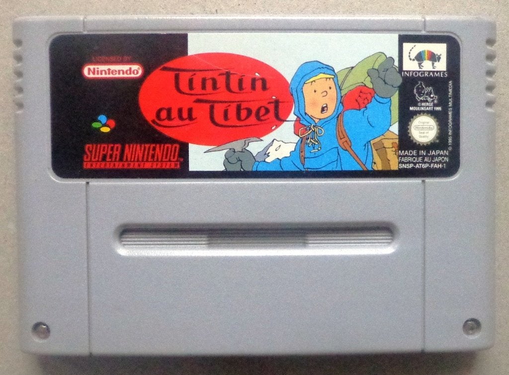 Kuifje in Tibet voor de Europese Super Nintendo, Games en Spelcomputers, Ophalen of Verzenden, Gebruikt