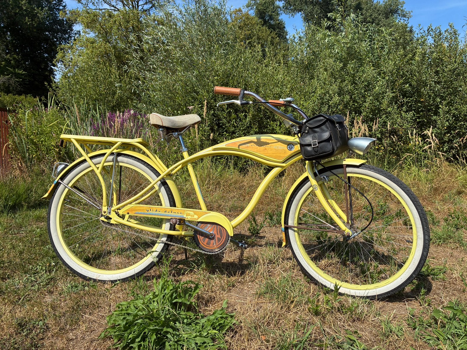 Glide Deluxe Woodside Vintage Cruiser met accessoires, Fietsen en Brommers, Ophalen, Terugtraprem, Gebruikt, Cruiser