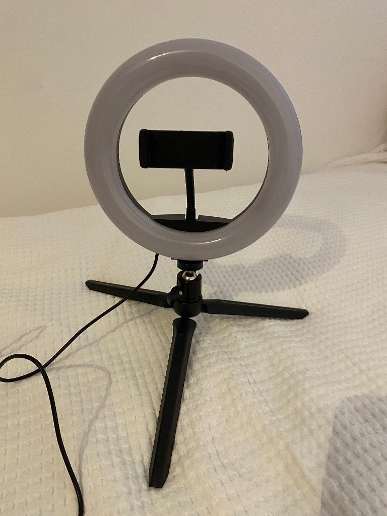 Ring light LED avec trépied et support smartphone – USB, Audio, Tv en Foto, Fotografie | Fotostudio en Toebehoren, Ophalen, Gebruikt