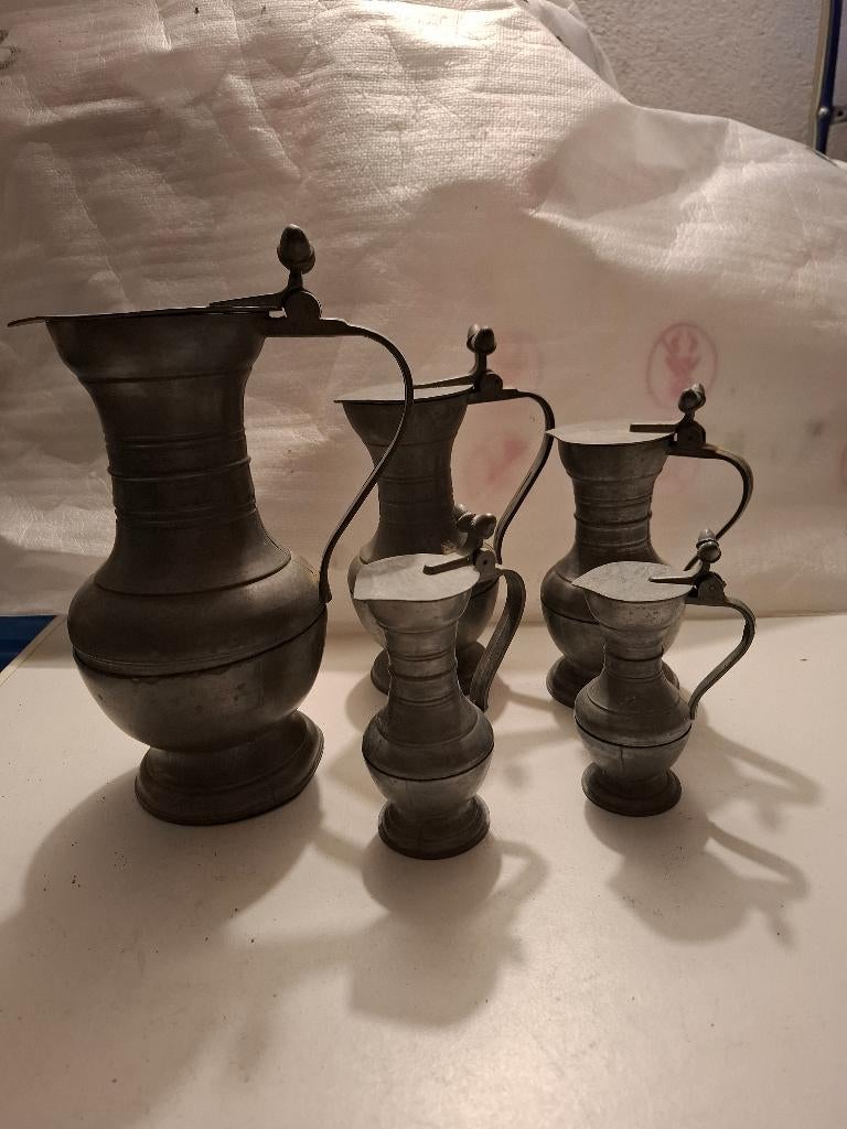 Tinnen kannen, Antiek en Kunst, Antiek | Tin, Ophalen of Verzenden