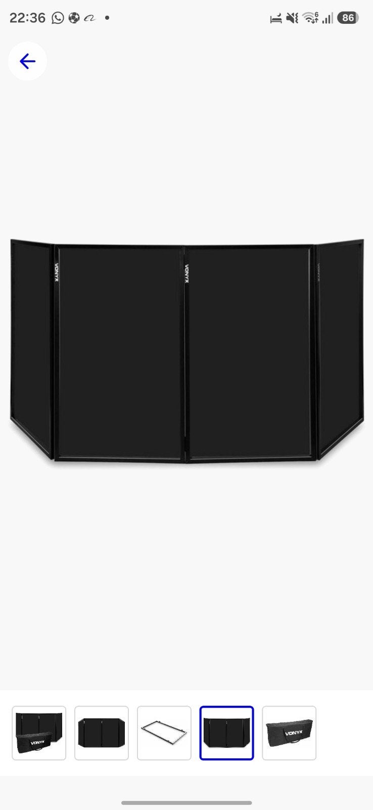 Vonyx DB2B inklapbaar DJ booth scherm zwart - 280 x 120cm to, Enlèvement ou Envoi, Utilisé, DJ-Set