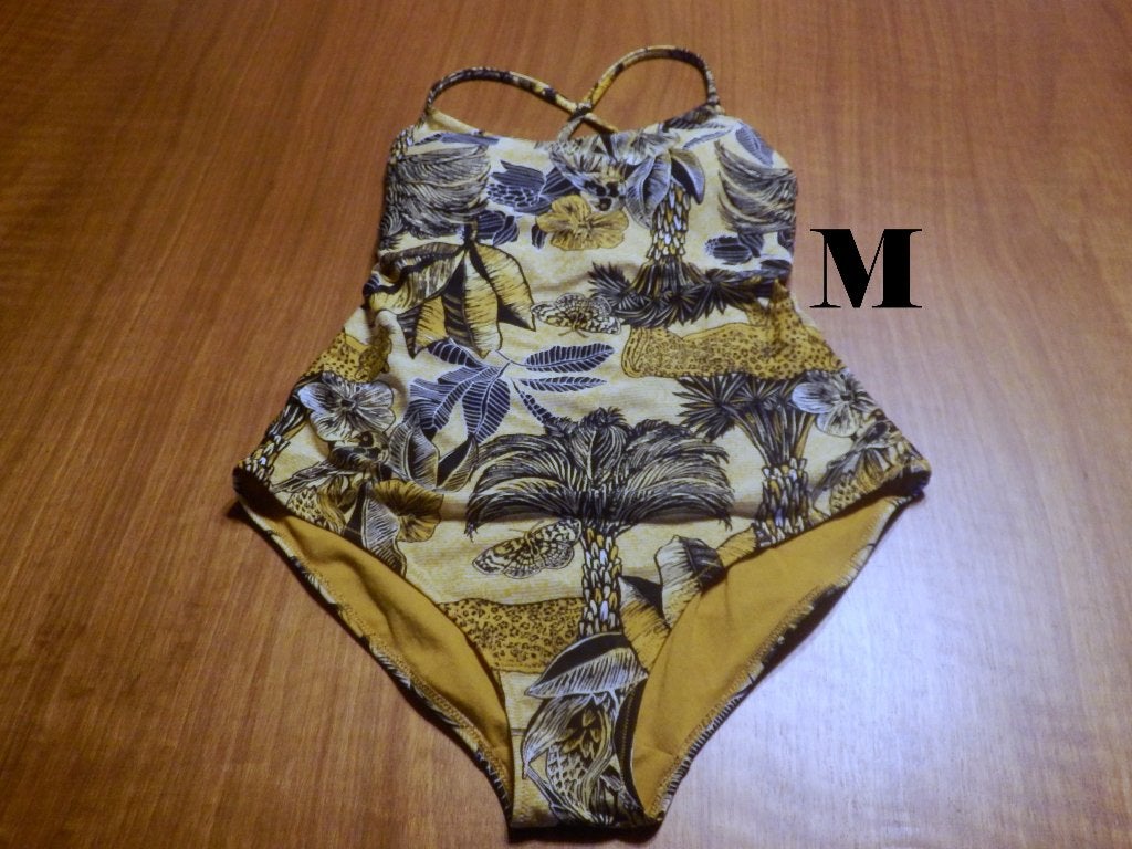 (92)- maillot femme t.M noir jaune, Enlèvement ou Envoi, Comme neuf, Jaune, Maillot de bain