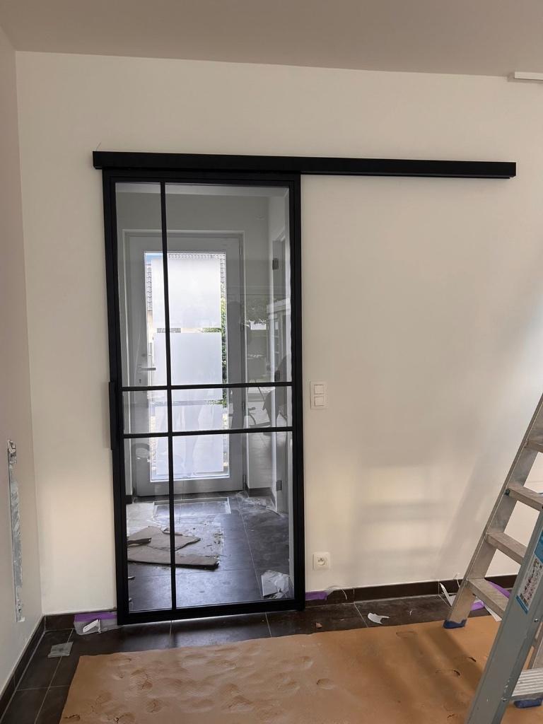 Stalen schuifdeur, Doe-het-zelf en Bouw, Deuren en Vliegenramen, Ophalen, Binnendeur, Minder dan 200 cm, Nieuw