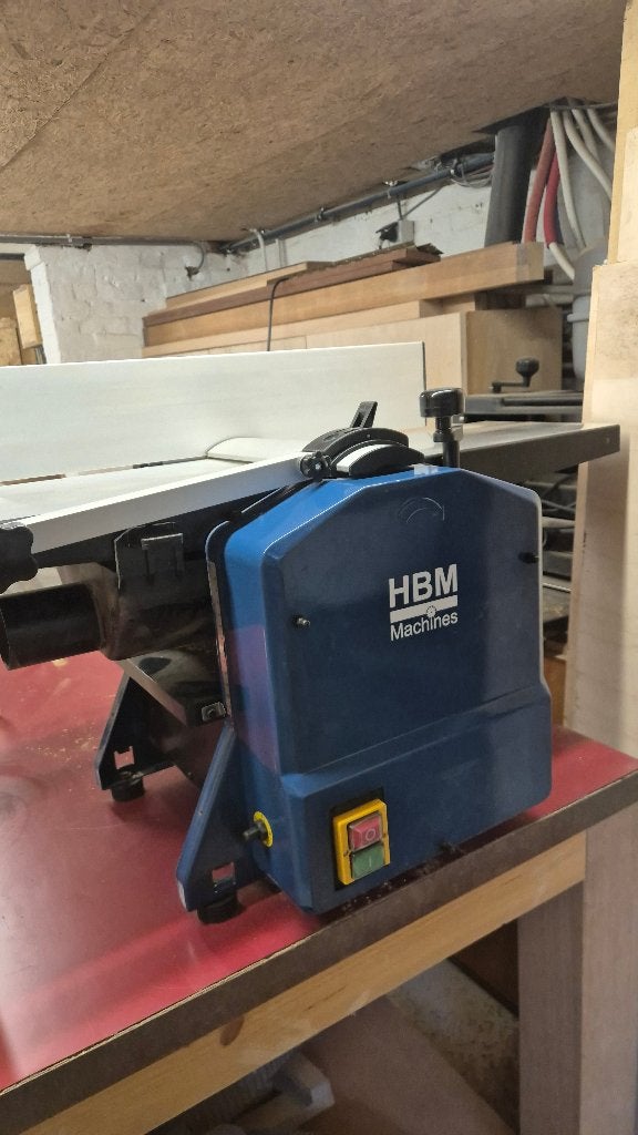 HBM 8 inch vlak- en vandiktebank – 1250W, Bricolage & Construction, Raboteuses, Enlèvement, Comme neuf, Électrique