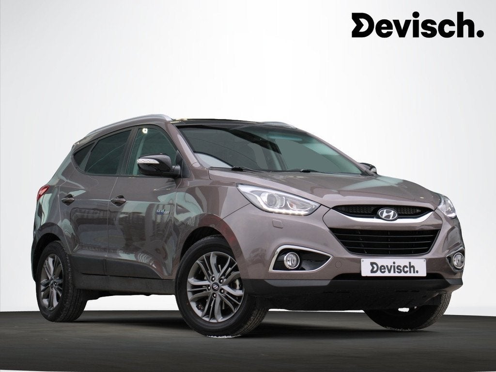 Hyundai ix35 1.6GDi Go Ultimate 135PK *LEDER*OPENDAK*CAM*NAV, Voorwielaandrijving, Gebruikt, Zwart, 149 g/km