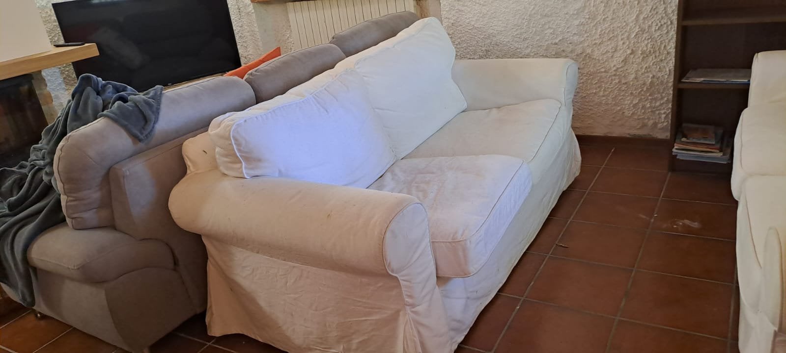 Canapés blancs Ektorp IKEA 2 x 2 places, 75 à 100 cm, Quatre personnes ou plus, Enlèvement, Utilisé