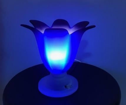 Lampe tulipe verre bleu ambiance veilleuse vintage💑🤗🎁👌, Antiquités & Art, Enlèvement ou Envoi