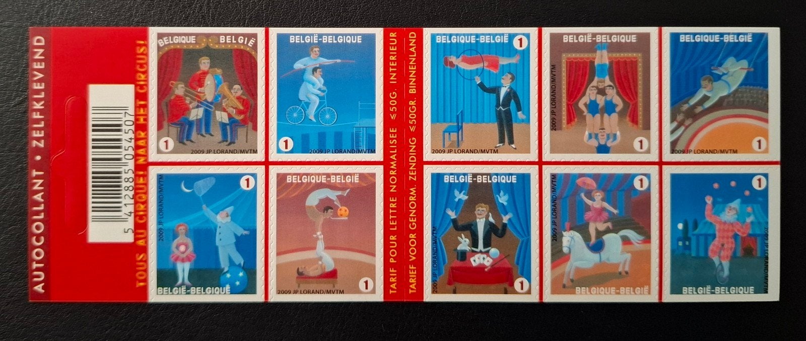 België: OBP 3929/38-B105 ** Het circus 2009., Frankeerzegel, Ophalen of Verzenden, Zonder stempel, Postfris