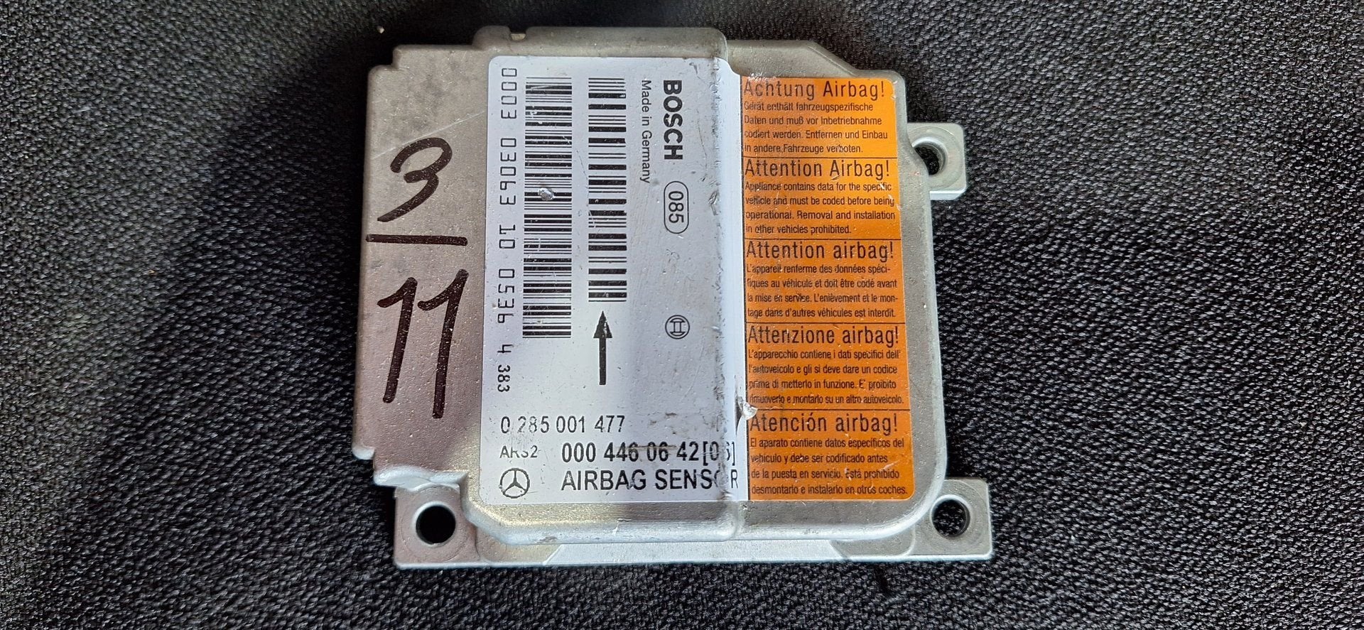 Originele Airbag Stuurmodule Sensor Mercedes Bosch - 0004460, Utilisé, -, -, Enlèvement ou Envoi