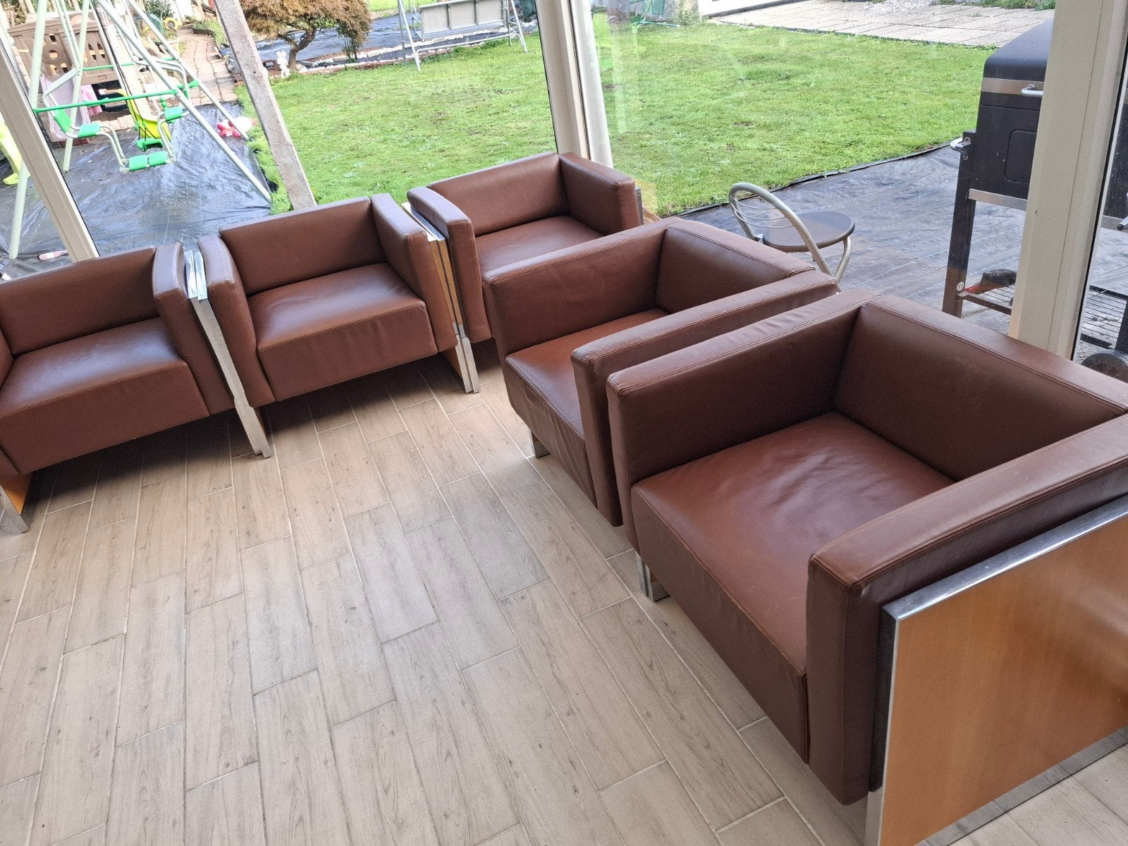 08 fauteuils en cuir, Enlèvement, Cuir