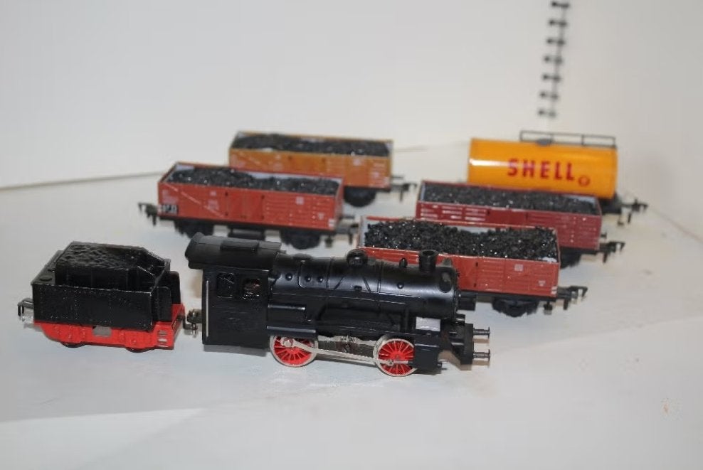 fleischmann ho loc 1305 + wagons métal, Fleischmann, Locomotive, Envoi, Courant continu