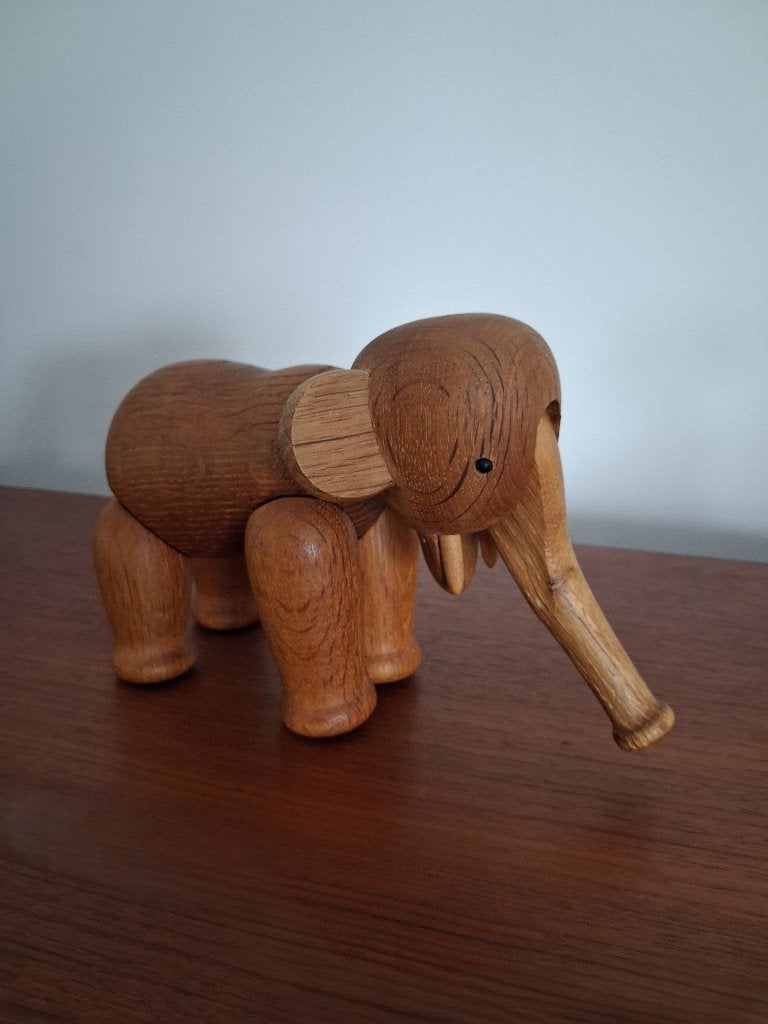 Vintage Kay Bojesen eiken olifant, oude versie, Deens design, Antiek en Kunst, Hout, Beeld, Ophalen of Verzenden, Gemerkt