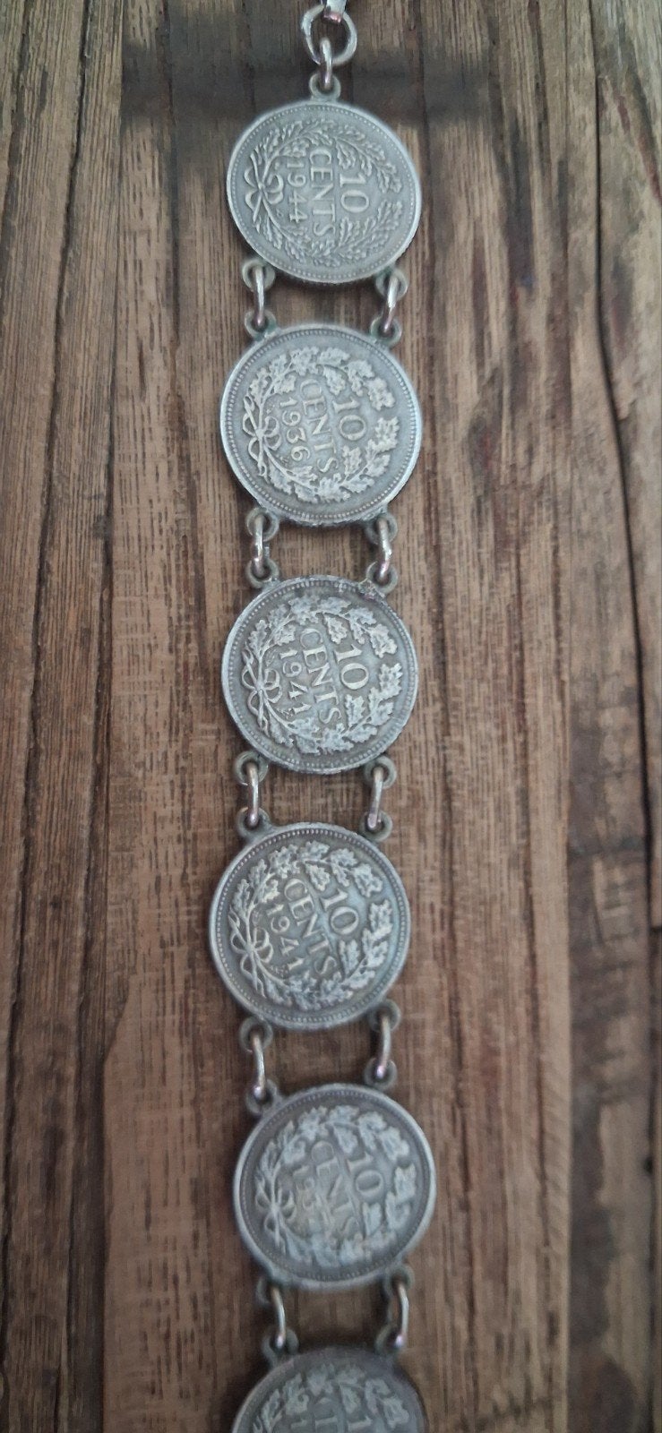 Wilhelmina 10 centmuntstukken in vorm van armband, Ophalen, 10 cent