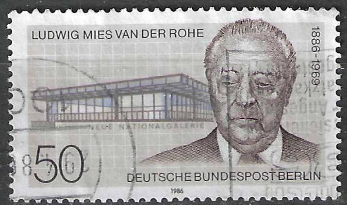 Allemagne Berlin 1986 - Yvert 714 - L. M. van der Rohe (ST), Envoi, Affranchi