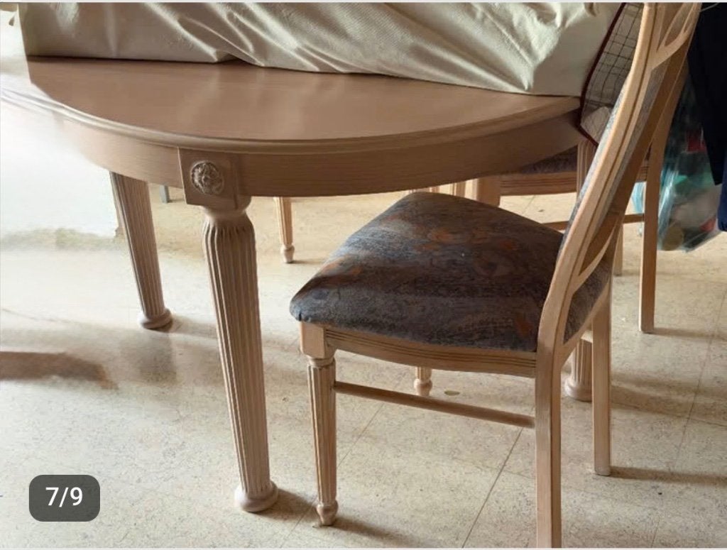 Tafel met 4 stoelen stijl flamand, Huis en Inrichting, Ophalen, Gebruikt