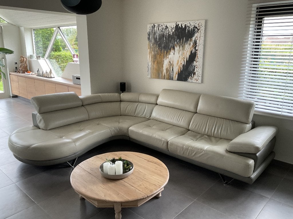 Hoeksalon in leder, Ophalen, Zo goed als nieuw, Leer