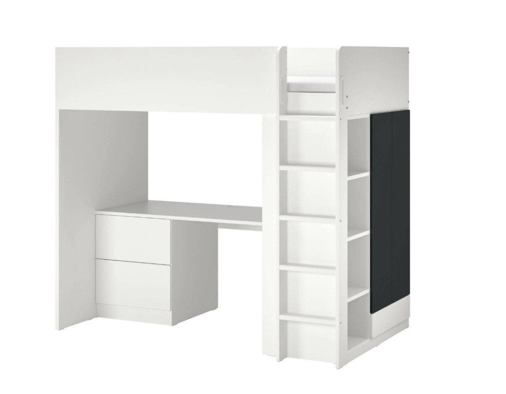Ikea Stuva / SMÅSTAD Hoogslaper Wit/zwart REEDS GEDEMONTEERD, Ophalen, Zo goed als nieuw, Hoogslaper