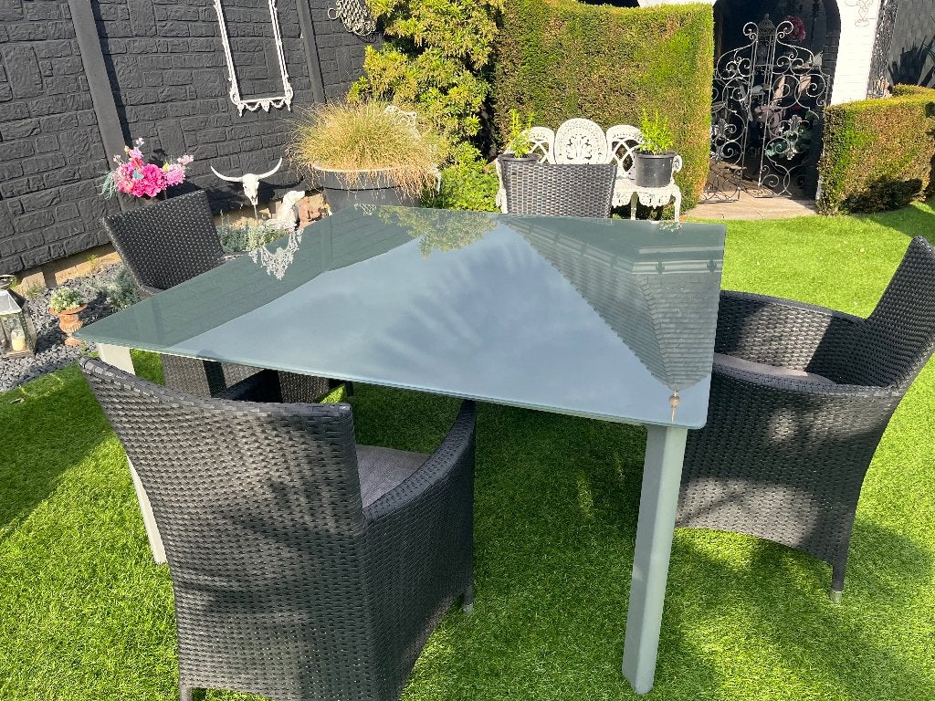 Tuinset, Tuin en Terras, Ophalen, 4 zitplaatsen, Gebruikt, Aluminium
