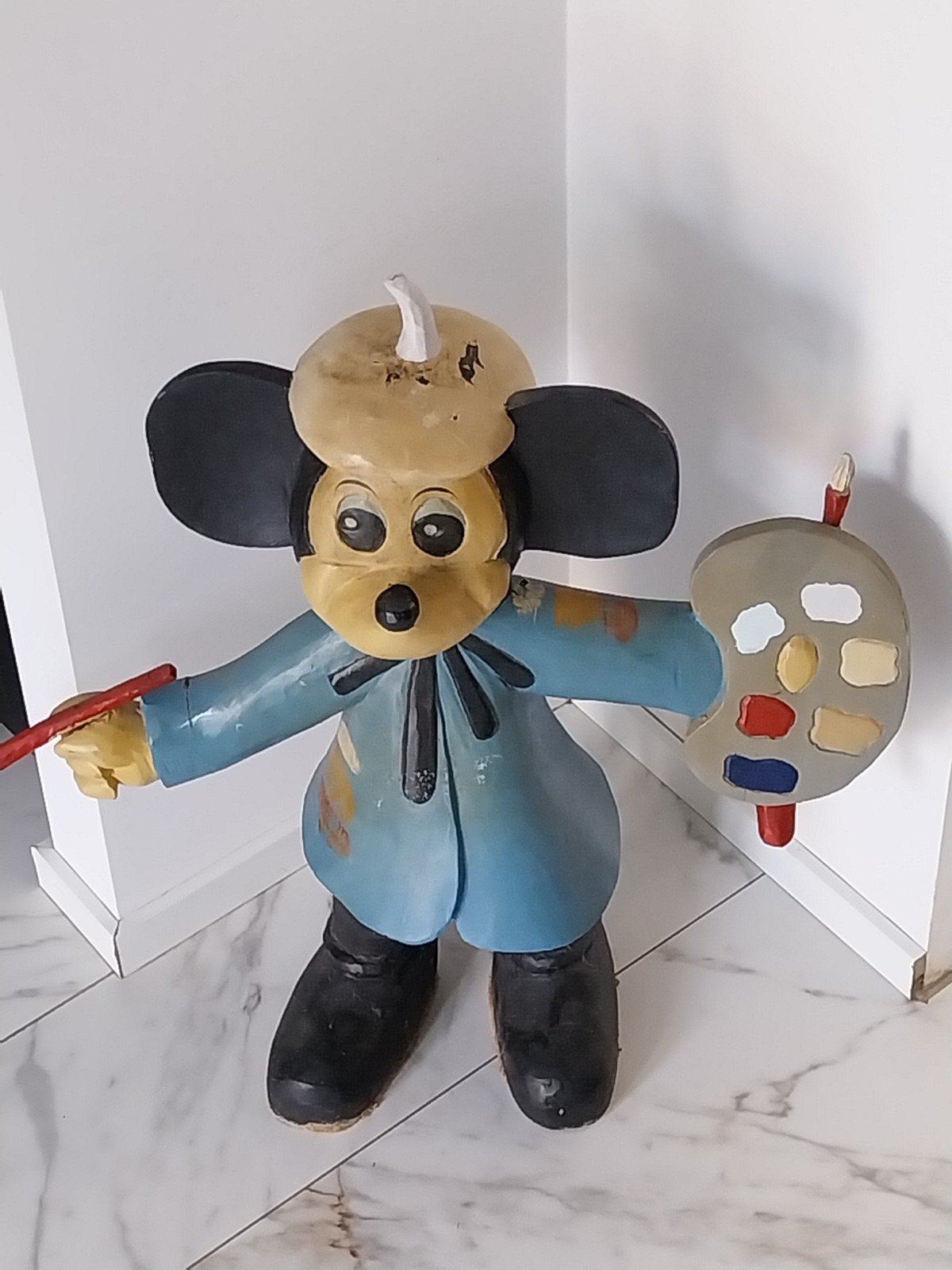 Uitzonderlijk Groot Vintage Houten Mickey Mouse Beeld '50, Ophalen, Mickey Mouse