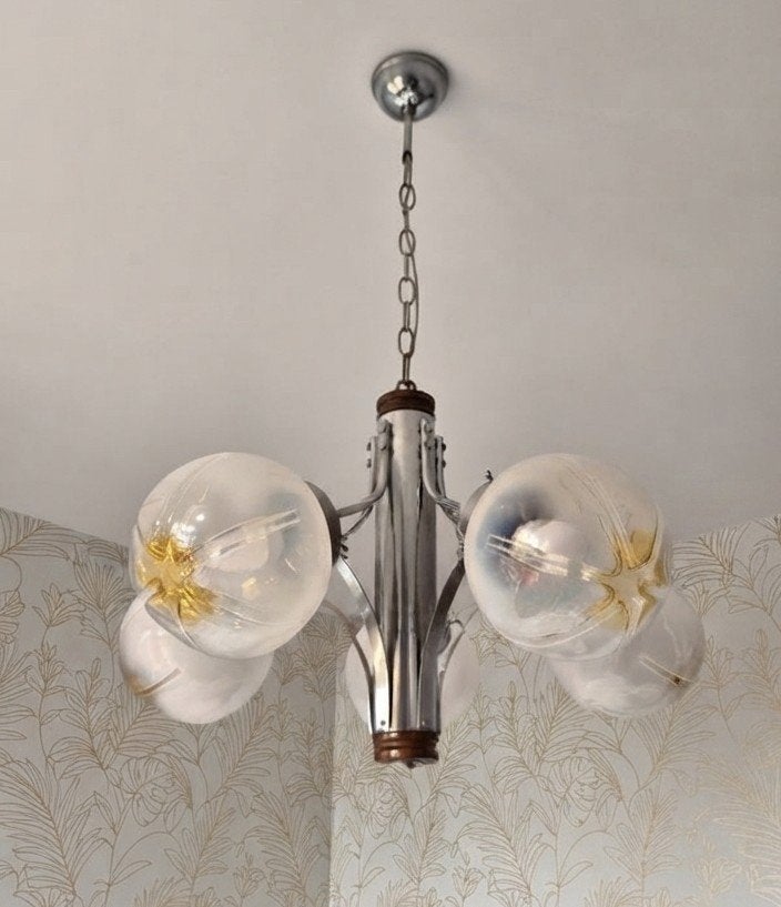 lustre vintage par Carlos Nason mazzega, Enlèvement, Verre