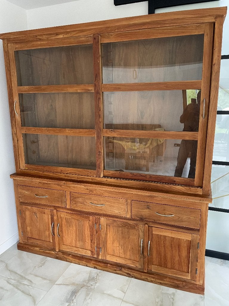 Teak vitrinekast, Ophalen of Verzenden, Zo goed als nieuw, Teakhout