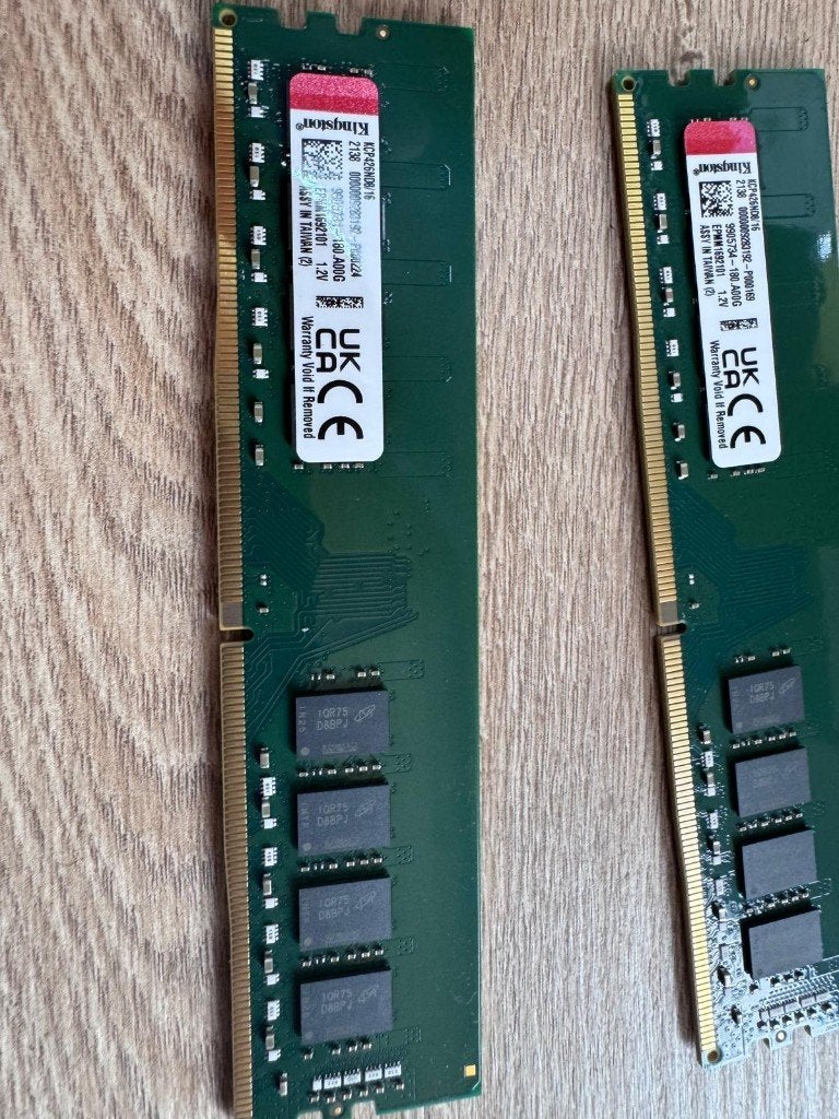 Geheugen : 2x 16GB Kingston DDR4-2666 Desktop RAM, Computers en Software, RAM geheugen, Zo goed als nieuw, Desktop, 32 GB, DDR4