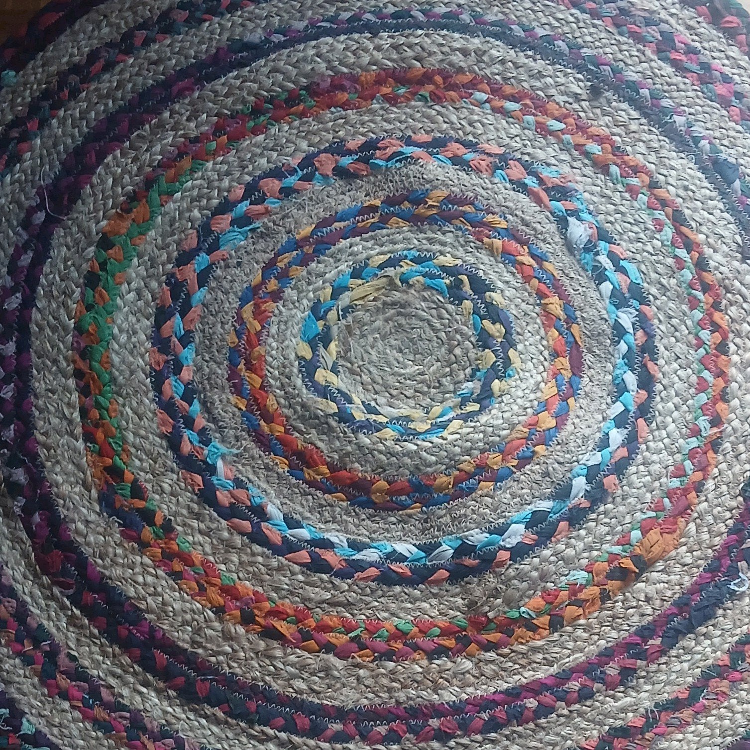 tapis naturel tissé multicolore, Maison & Meubles, Enlèvement, Utilisé