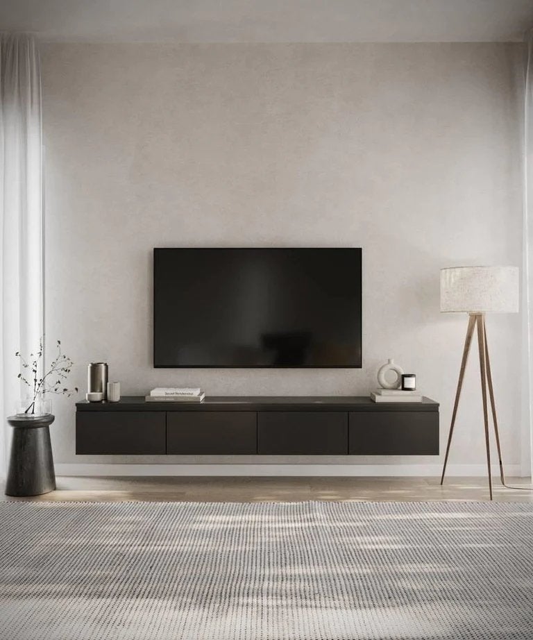 tv meubel muurmodel zwart 200 cm nieuw in verpakking nog, Huis en Inrichting, Kasten |Televisiemeubels, Ophalen, Nieuw