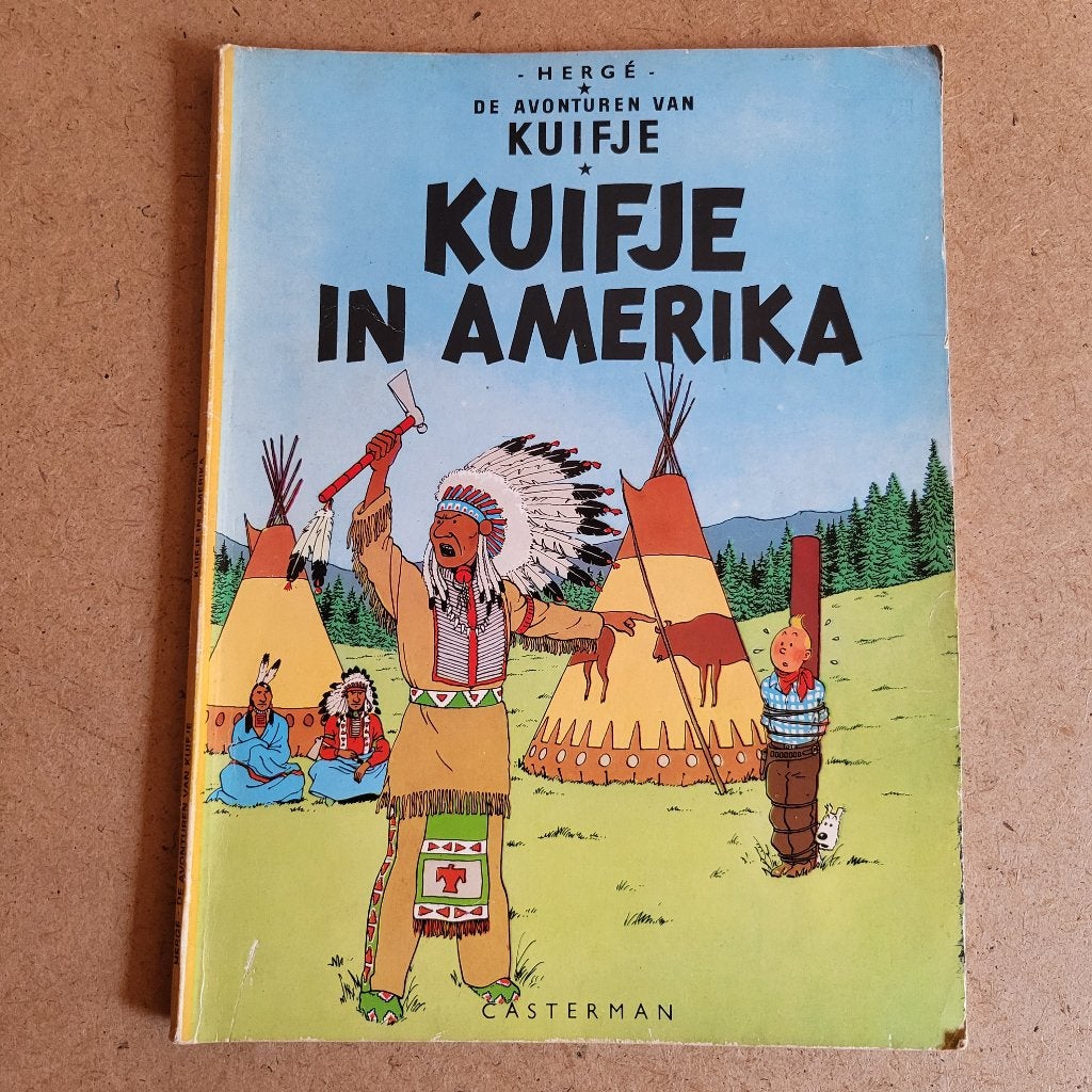 Vintage strip: Kuifje in Amerika, Boeken, Gelezen, Eén stripboek, Ophalen of Verzenden, Hergé